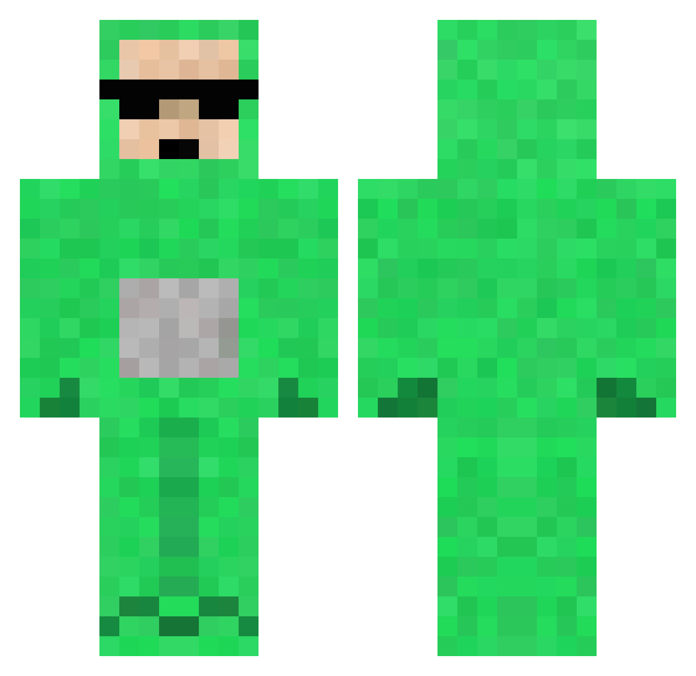 BScaletta Minecraft skin, front and back view