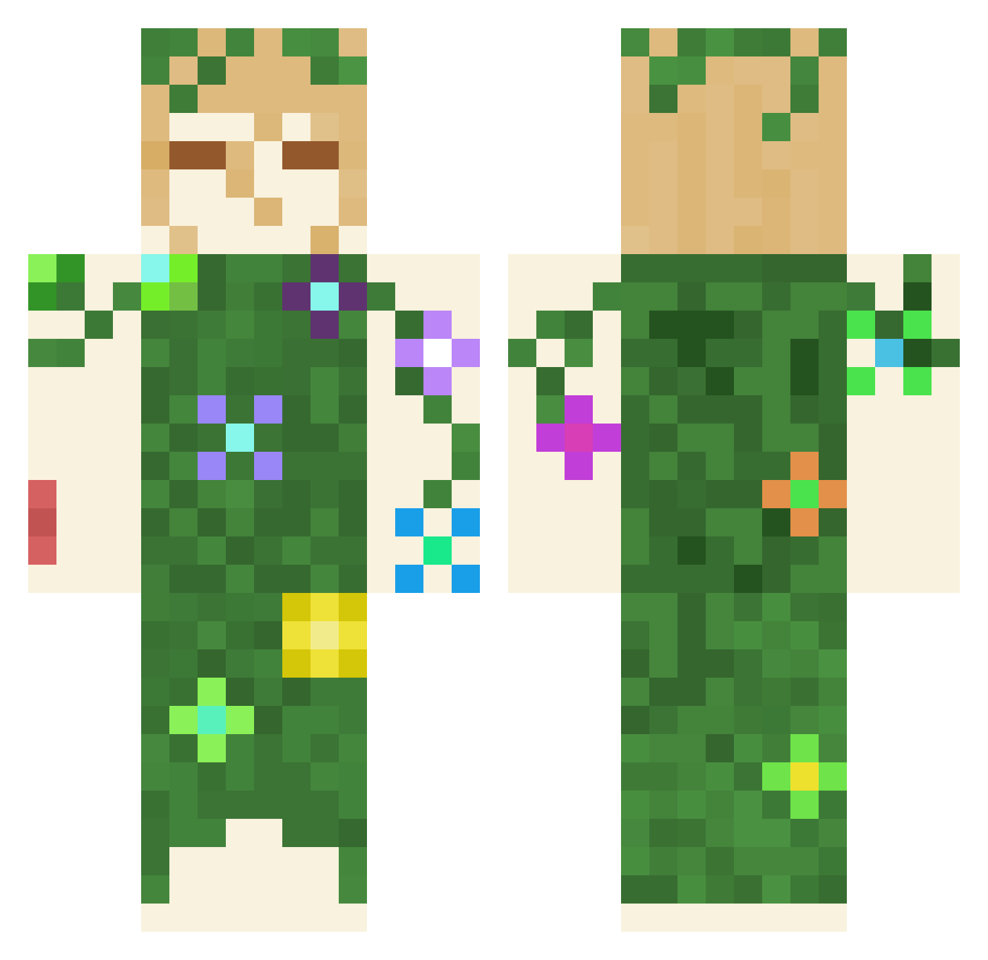 Tortilla_men Minecraft skin, front and back view