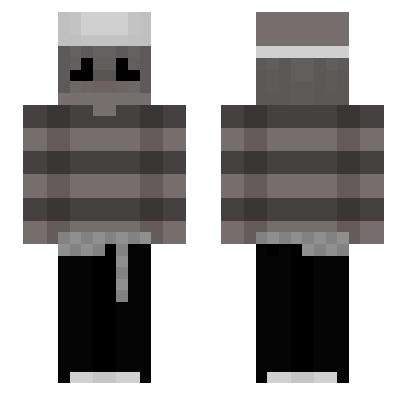 tripleTswagg Minecraft skin, front and back view