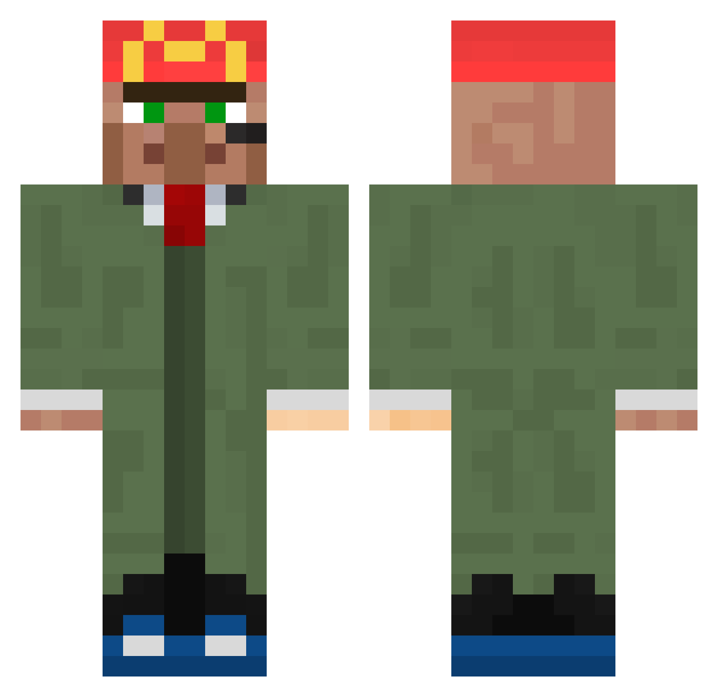 Voldechse Minecraft skin, front and back view