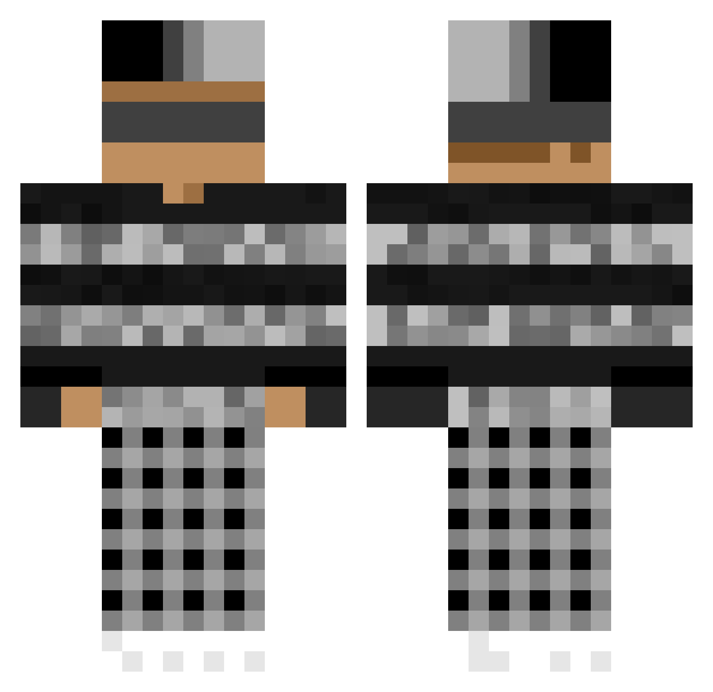 Iman007 Minecraft skin, front and back view