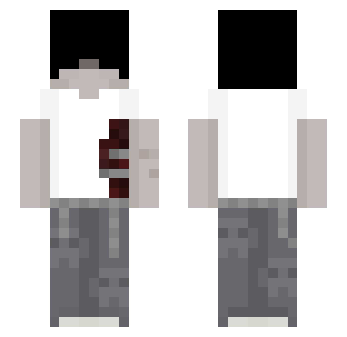 payphobia Minecraft skin, front and back view