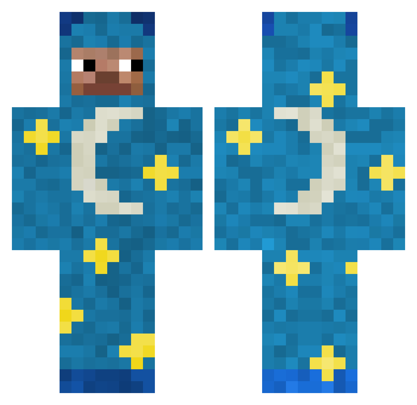 Jadmeme199 Minecraft skin, front and back view