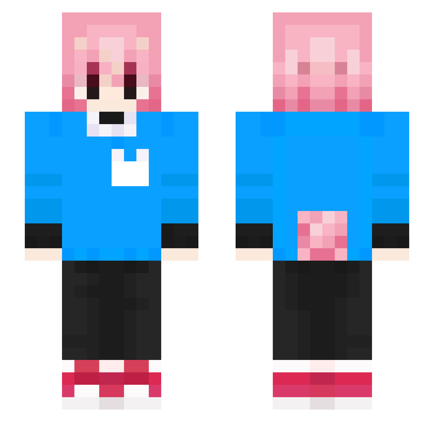 Nanodik Minecraft skin, front and back view