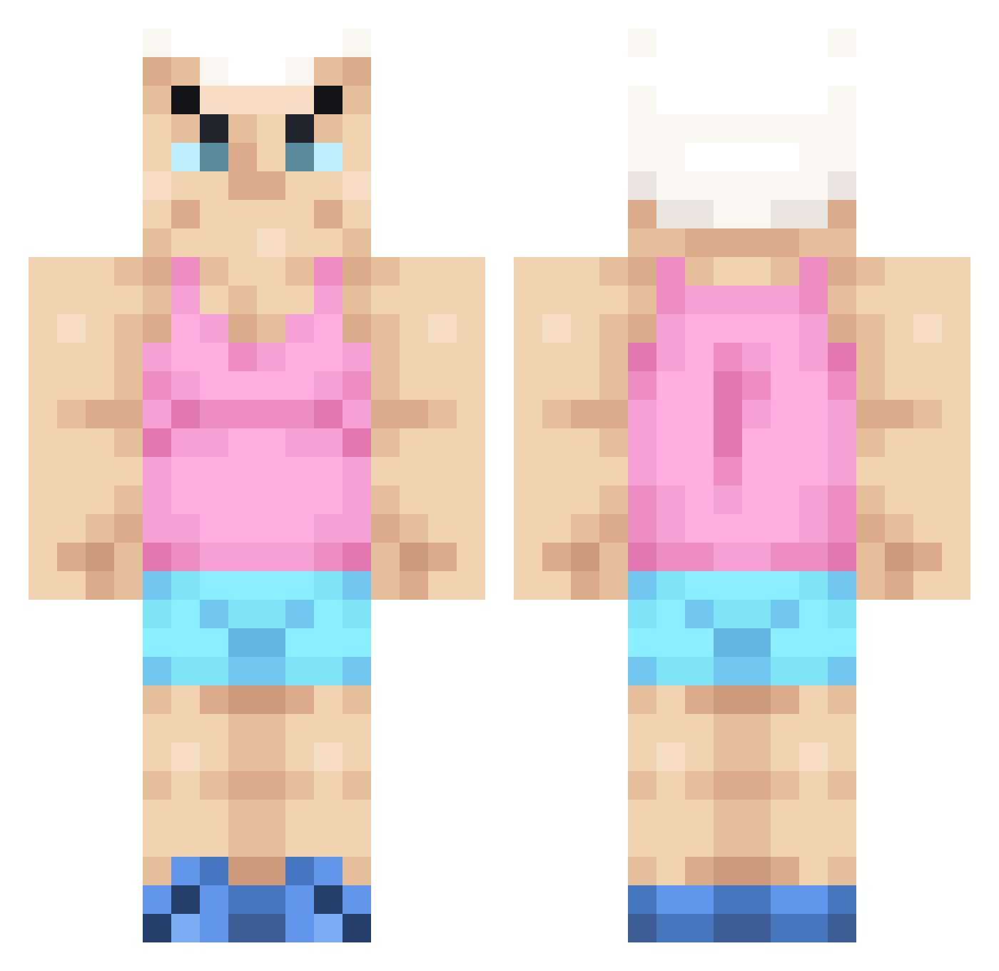 lxnesome Minecraft skin, front and back view