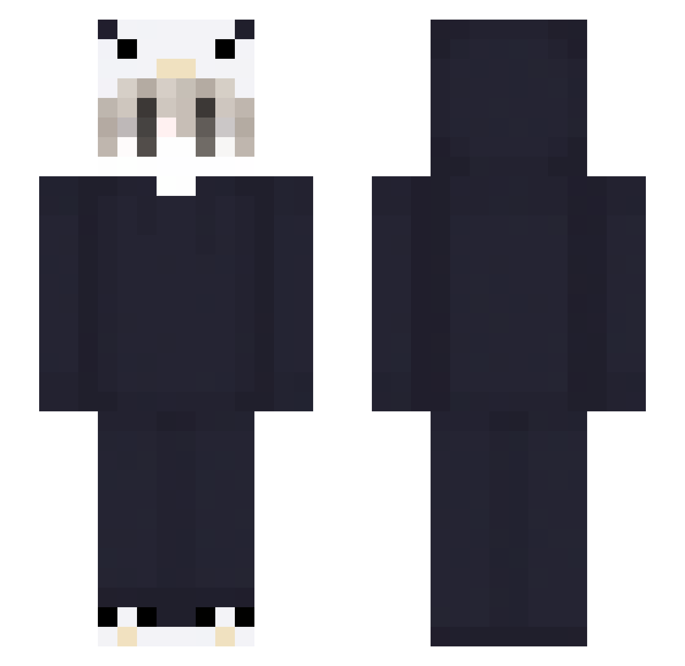 Marl1nn Minecraft skin, front and back view