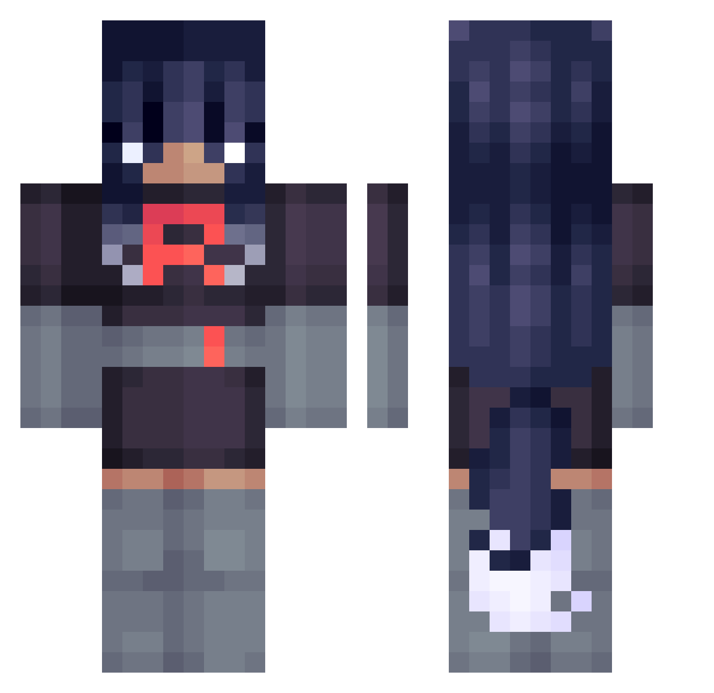 TicTacBam Minecraft skin, front and back view