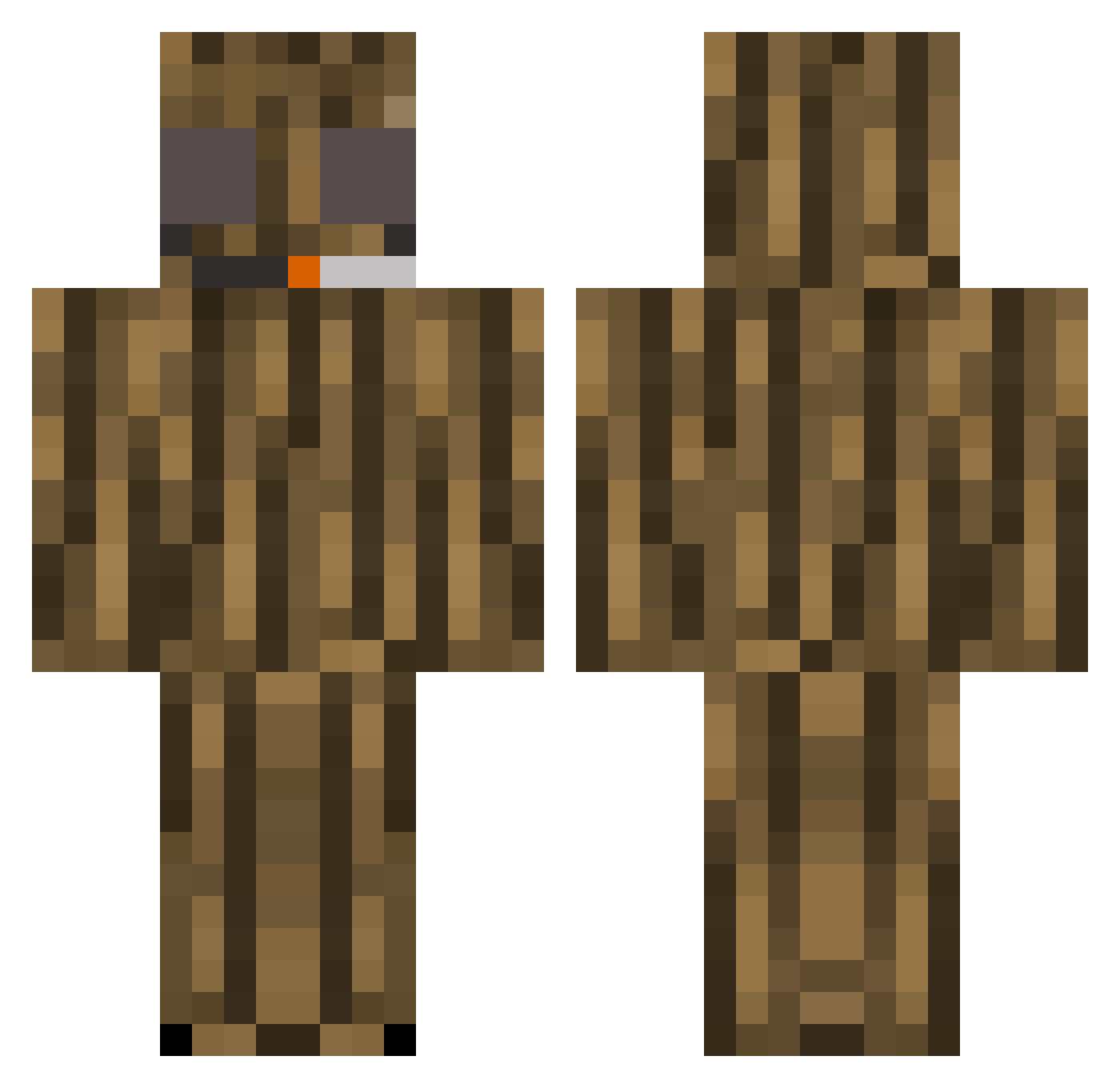 D3mber Minecraft skin, front and back view