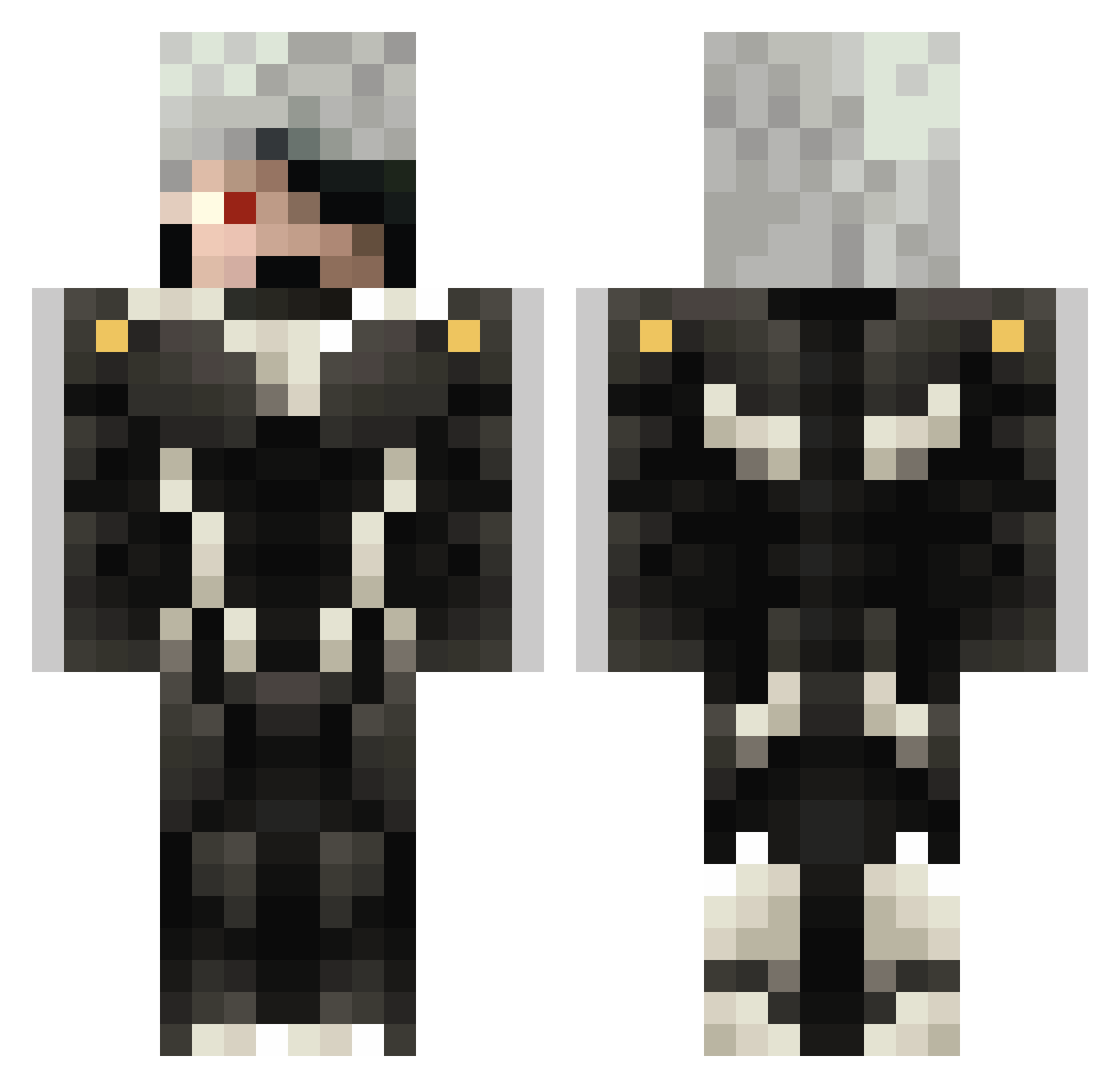 ghrax Minecraft skin, front and back view