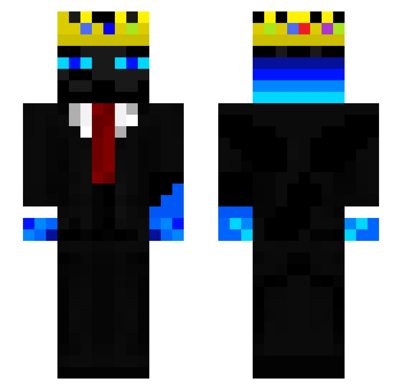WwKing13 Minecraft skin, front and back view