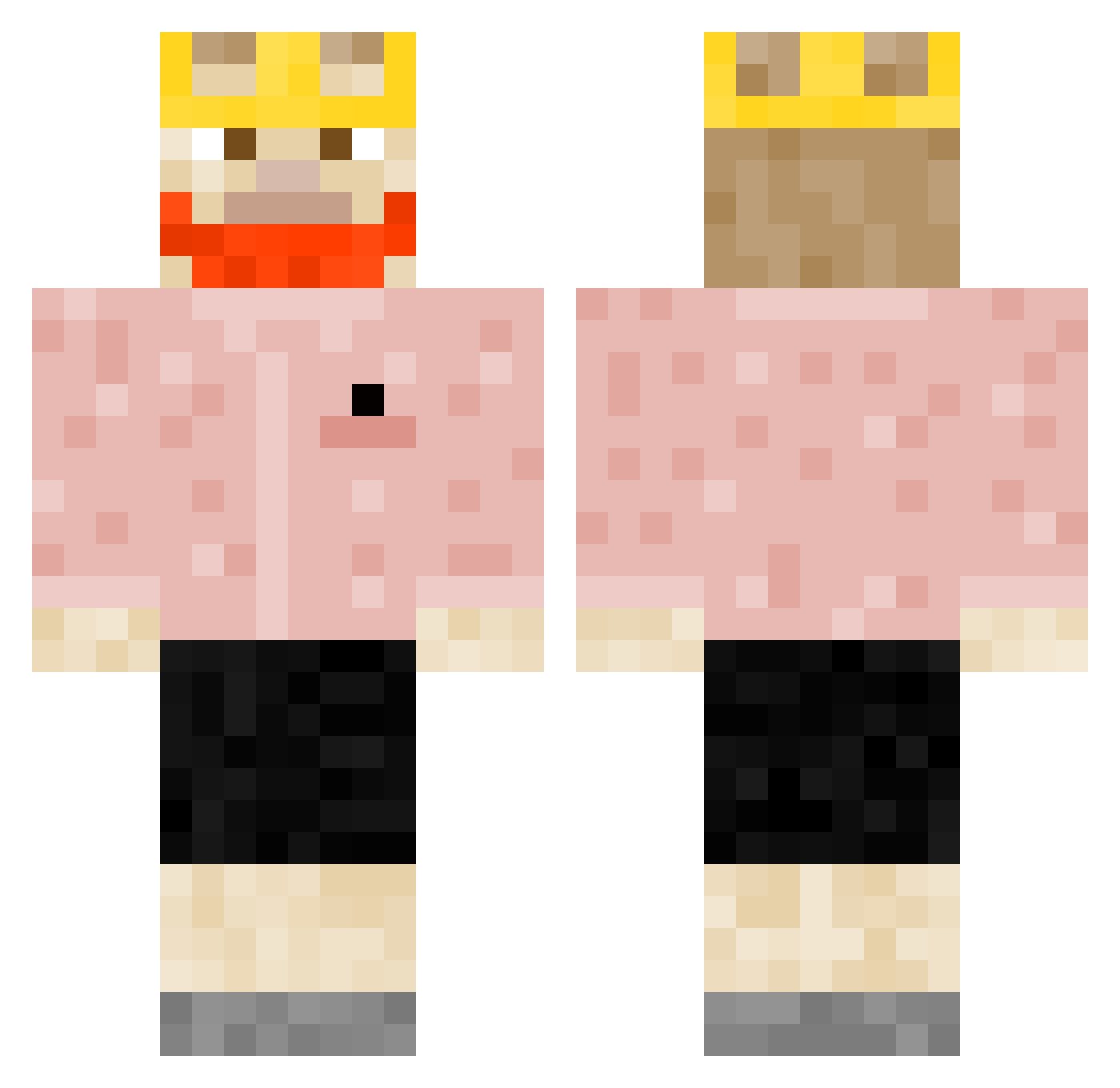 thingken Minecraft skin, front and back view