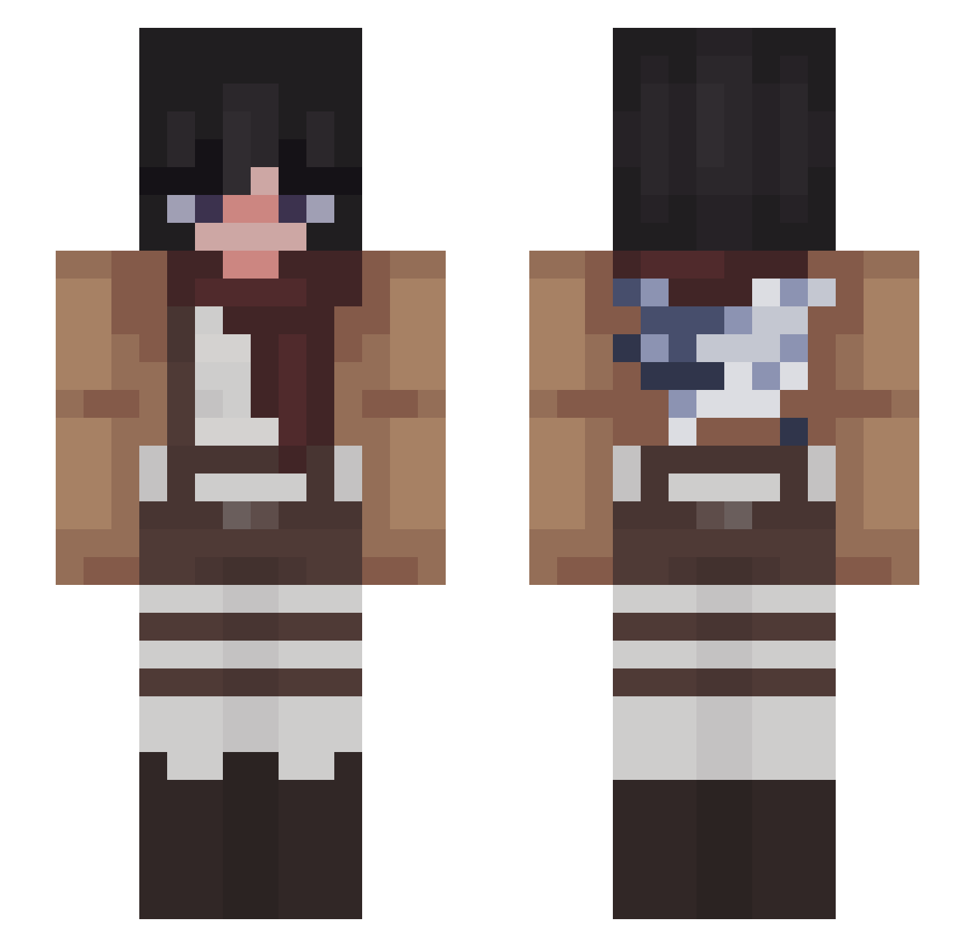 yamasquare Minecraft skin, front and back view