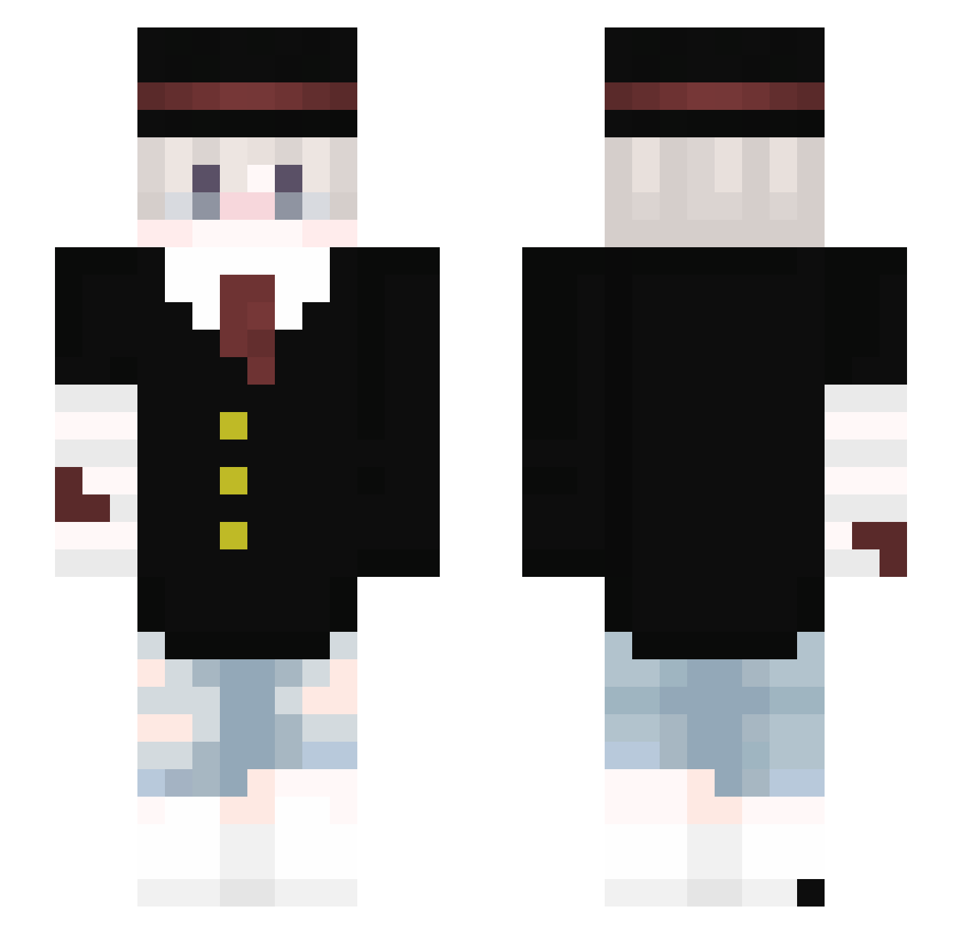 Arzene_ Minecraft skin, front and back view
