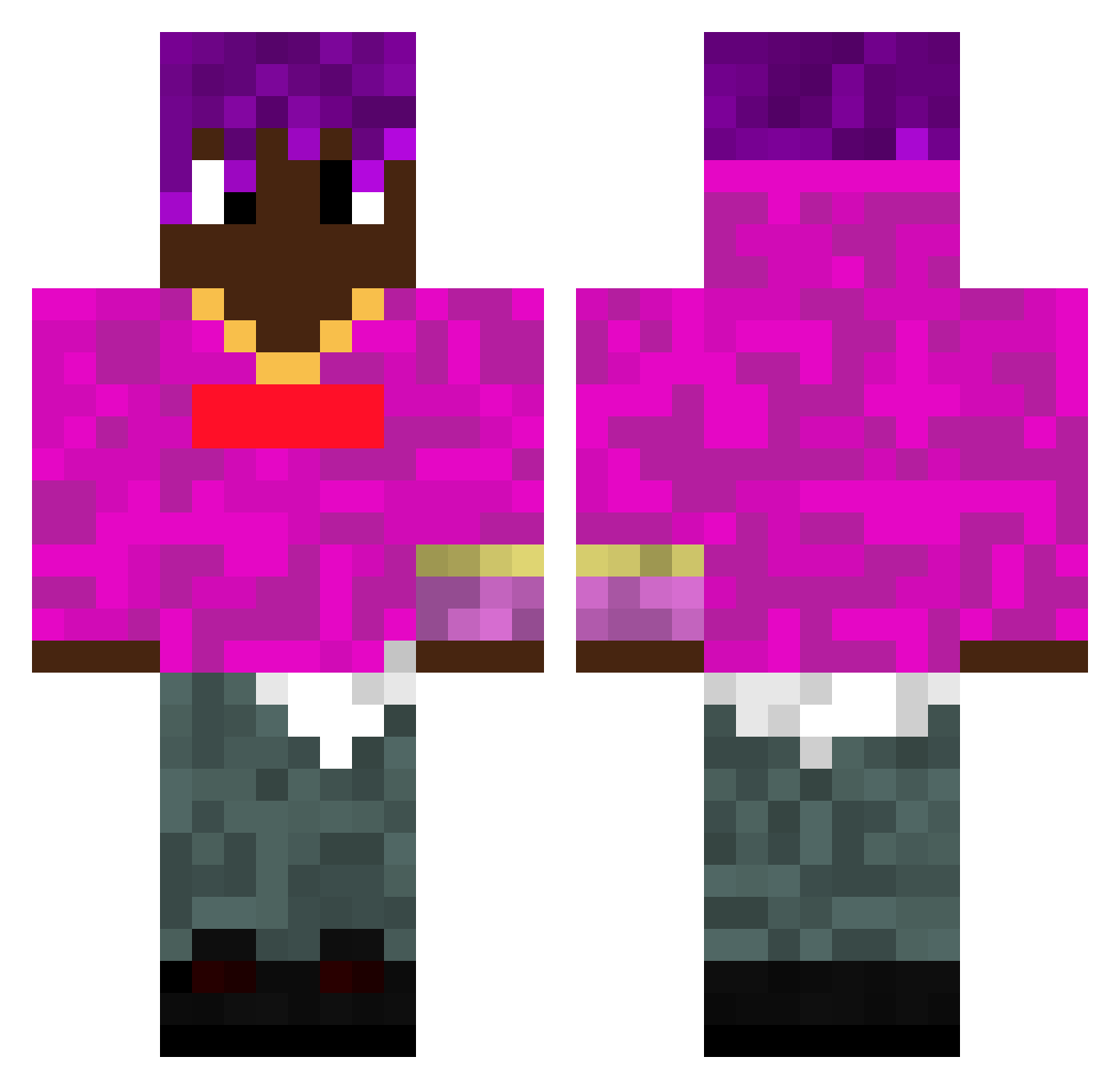 Repulses Minecraft skin, front and back view