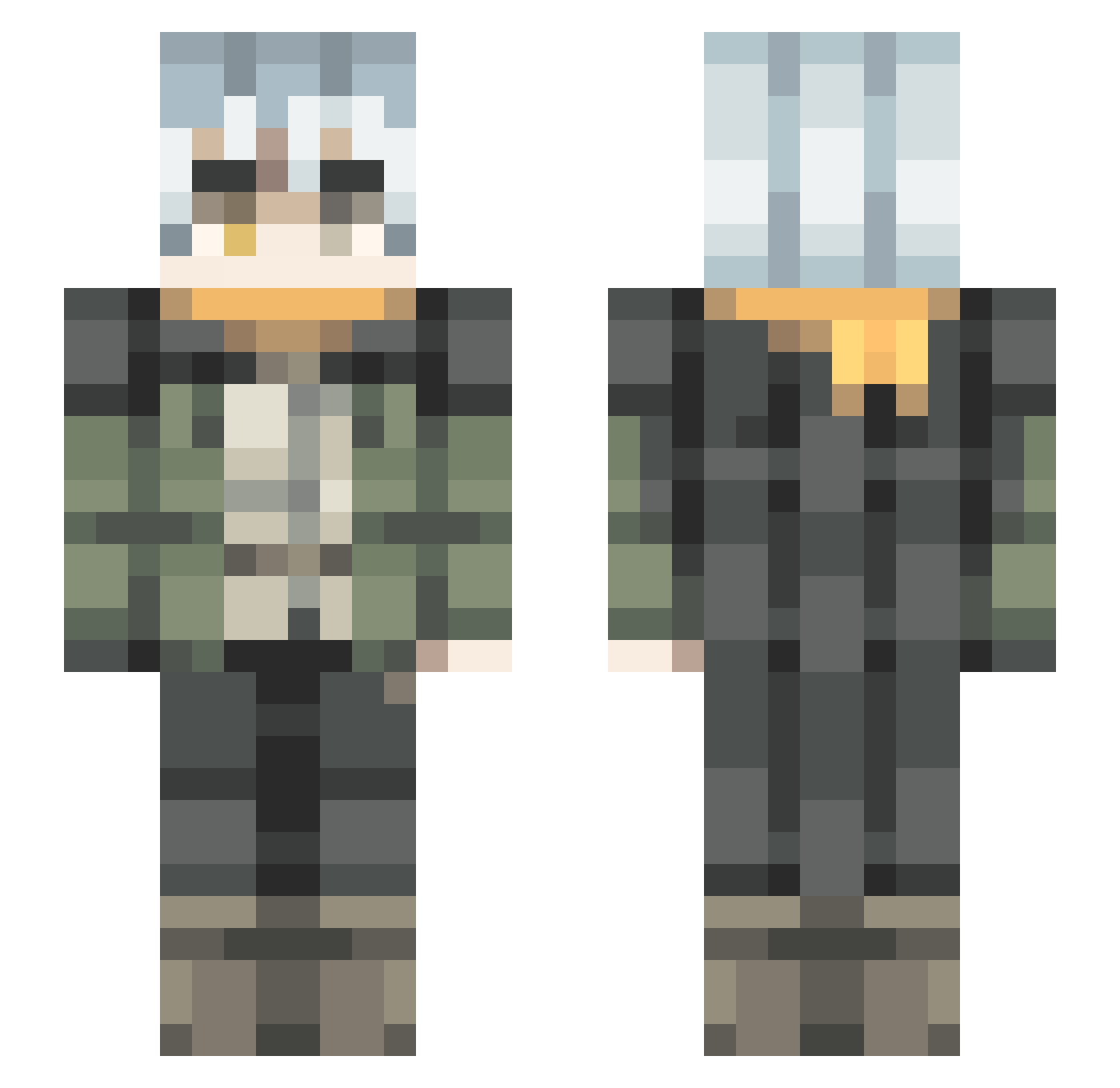 TenzinHorizon Minecraft skin, front and back view