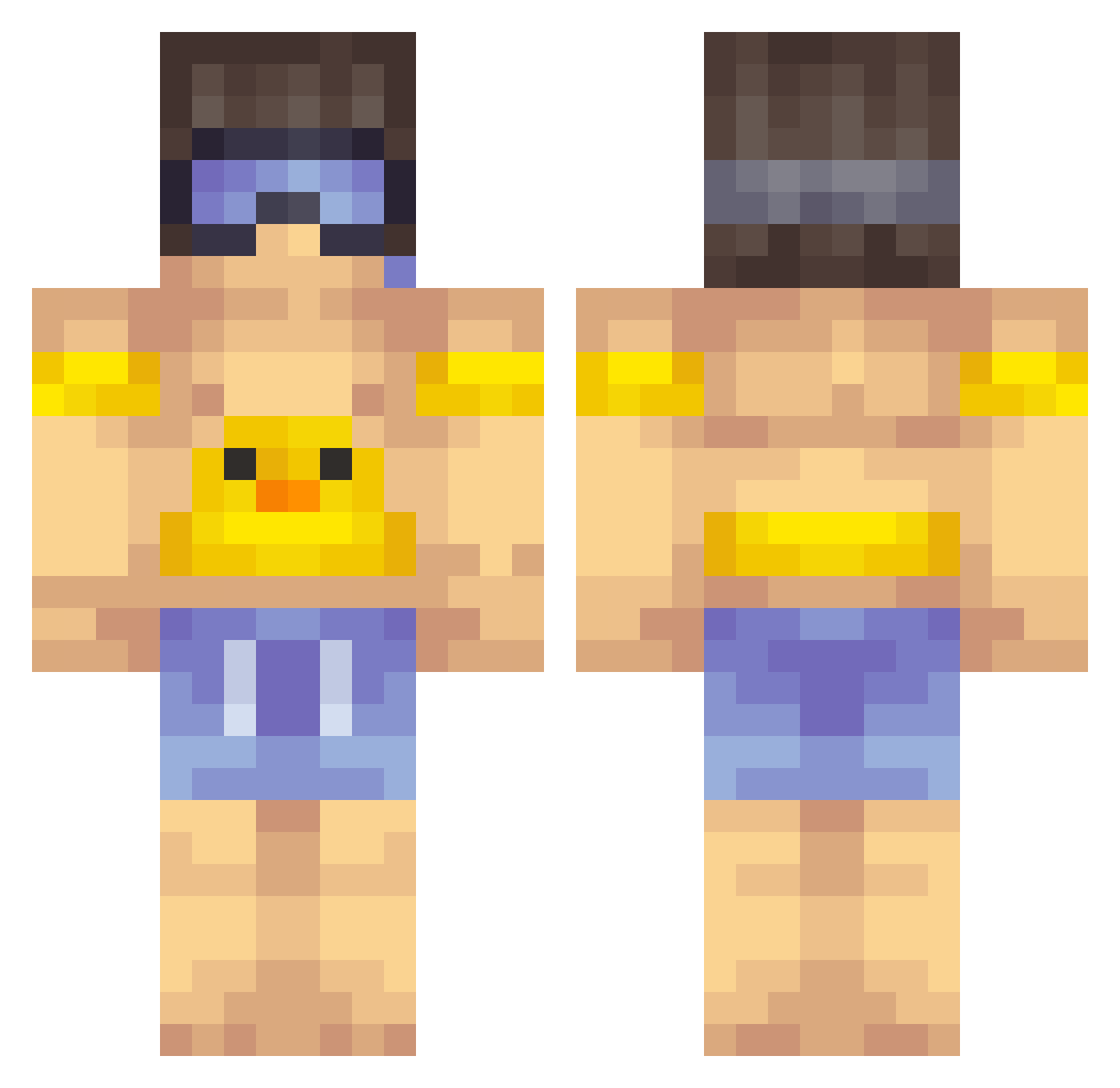 tda74 Minecraft skin, front and back view