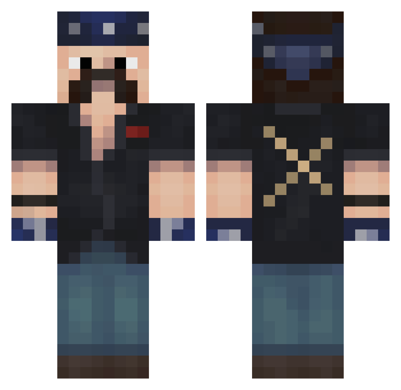 Eggbun12345 Minecraft skin, front and back view