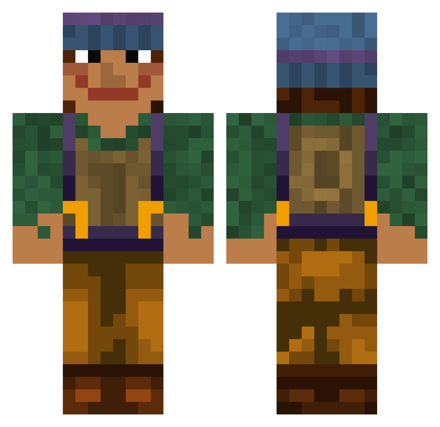 Sir_Guan Minecraft skin, front and back view