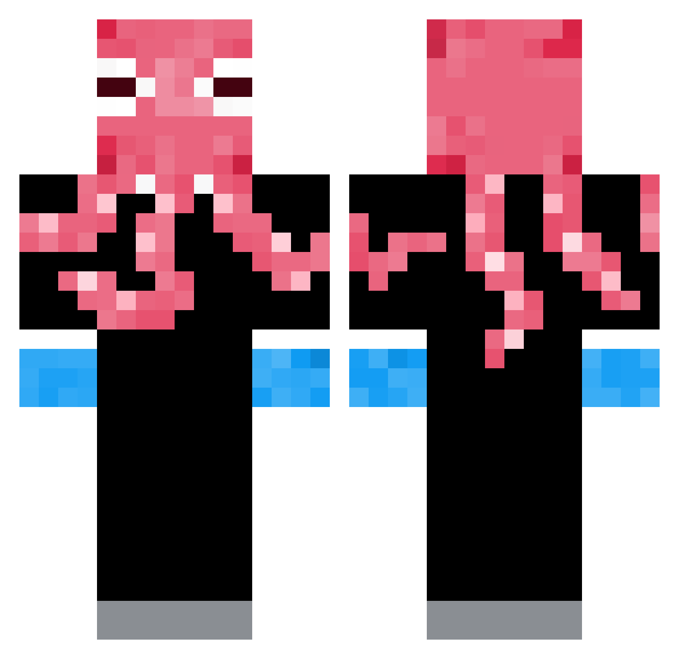 ImSoBadOmg Minecraft skin, front and back view
