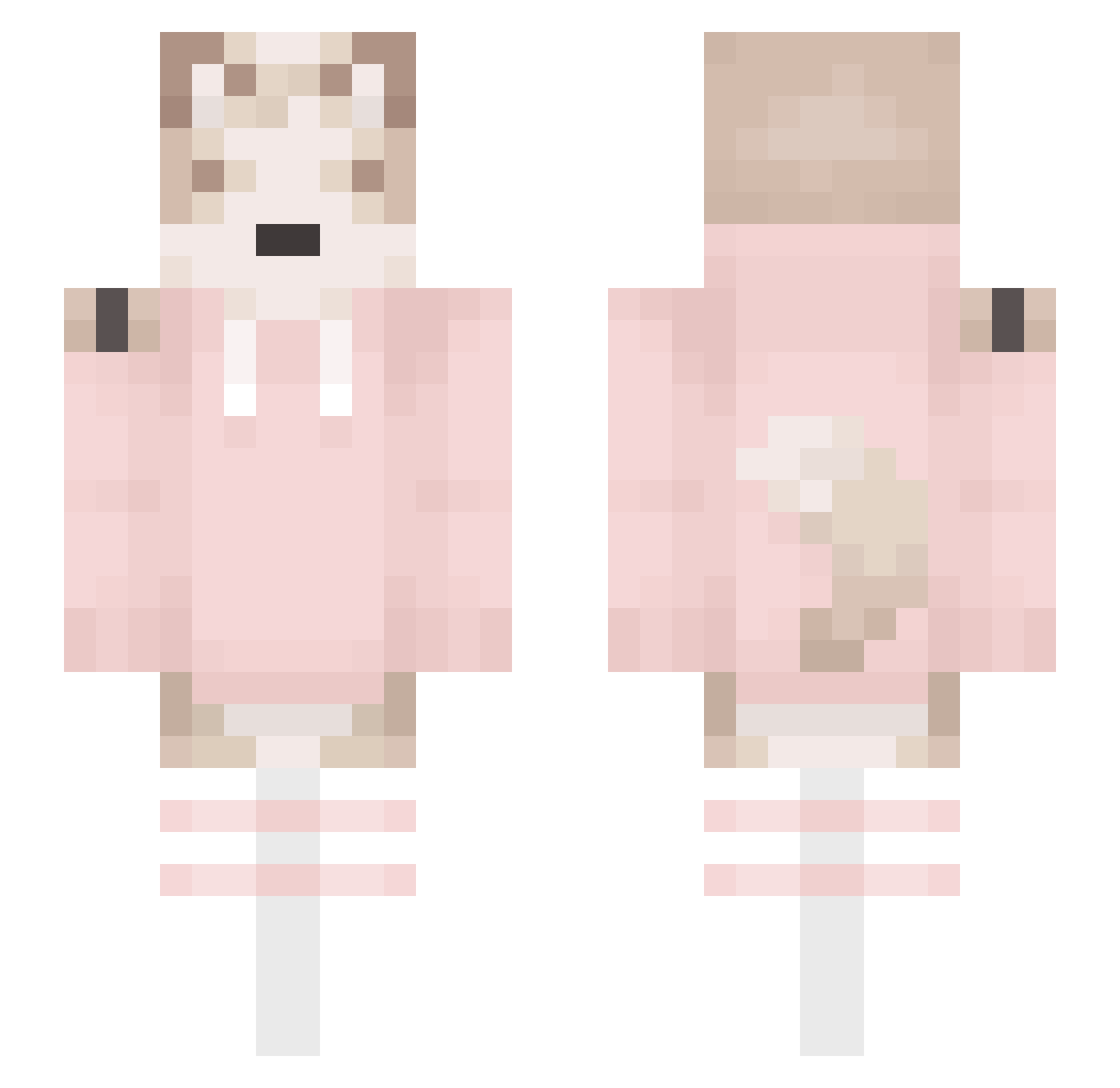 YANAMETE Minecraft skin, front and back view