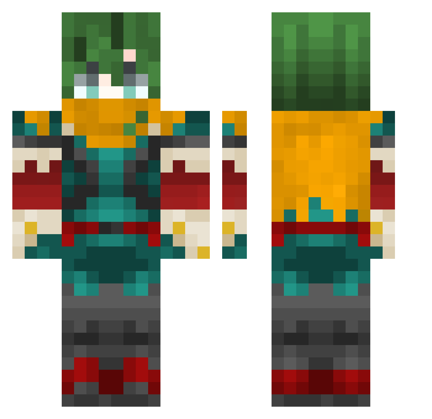 1Dracko Minecraft skin, front and back view