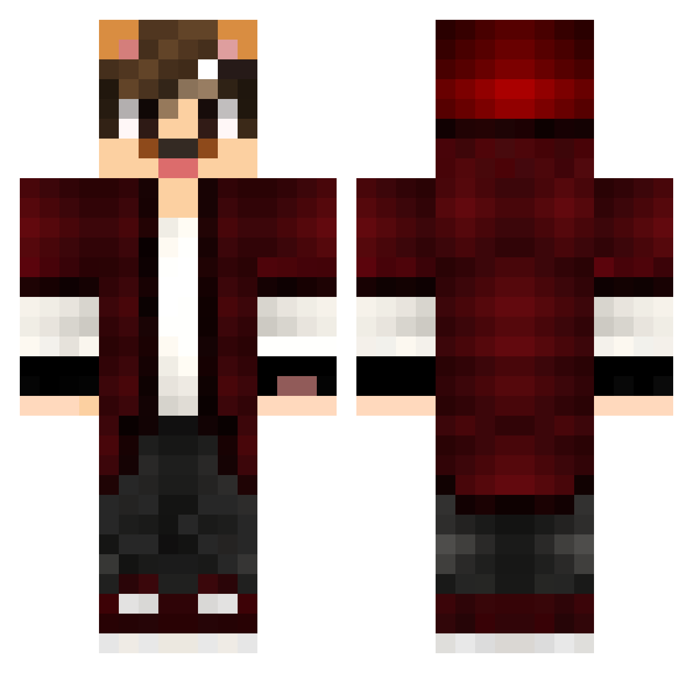 ShiraiRyu Minecraft skin, front and back view
