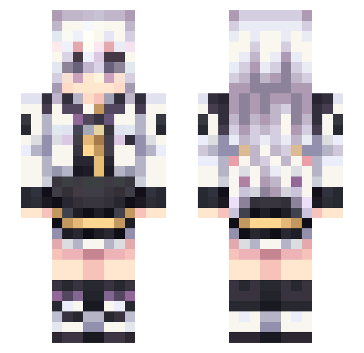 ldfl Minecraft skin, front and back view