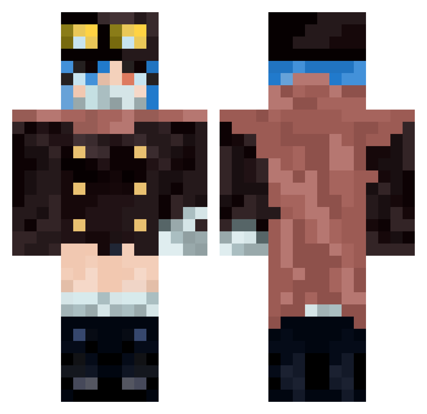 MaxPrince Minecraft skin, front and back view