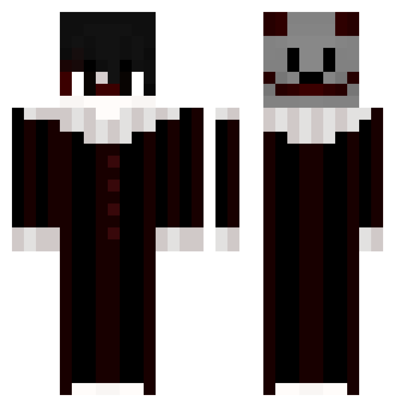 pauleks Minecraft skin, front and back view