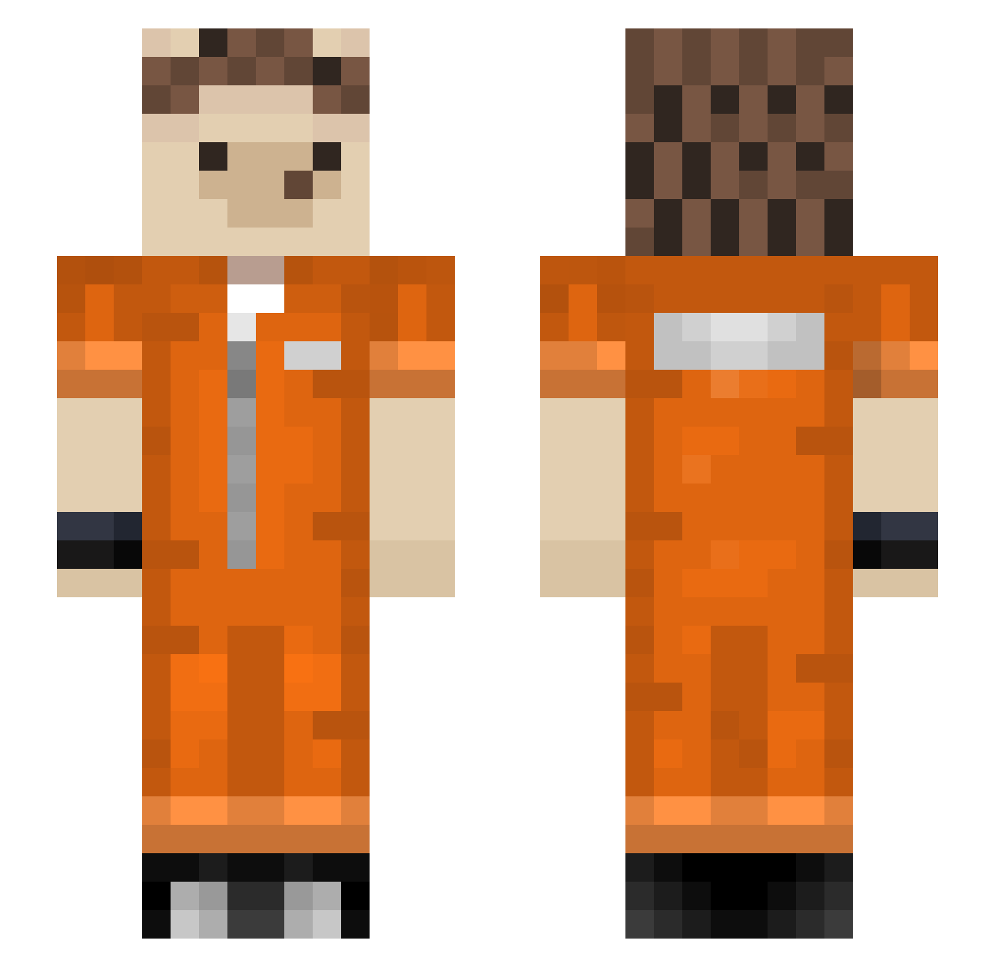 meuje Minecraft skin, front and back view