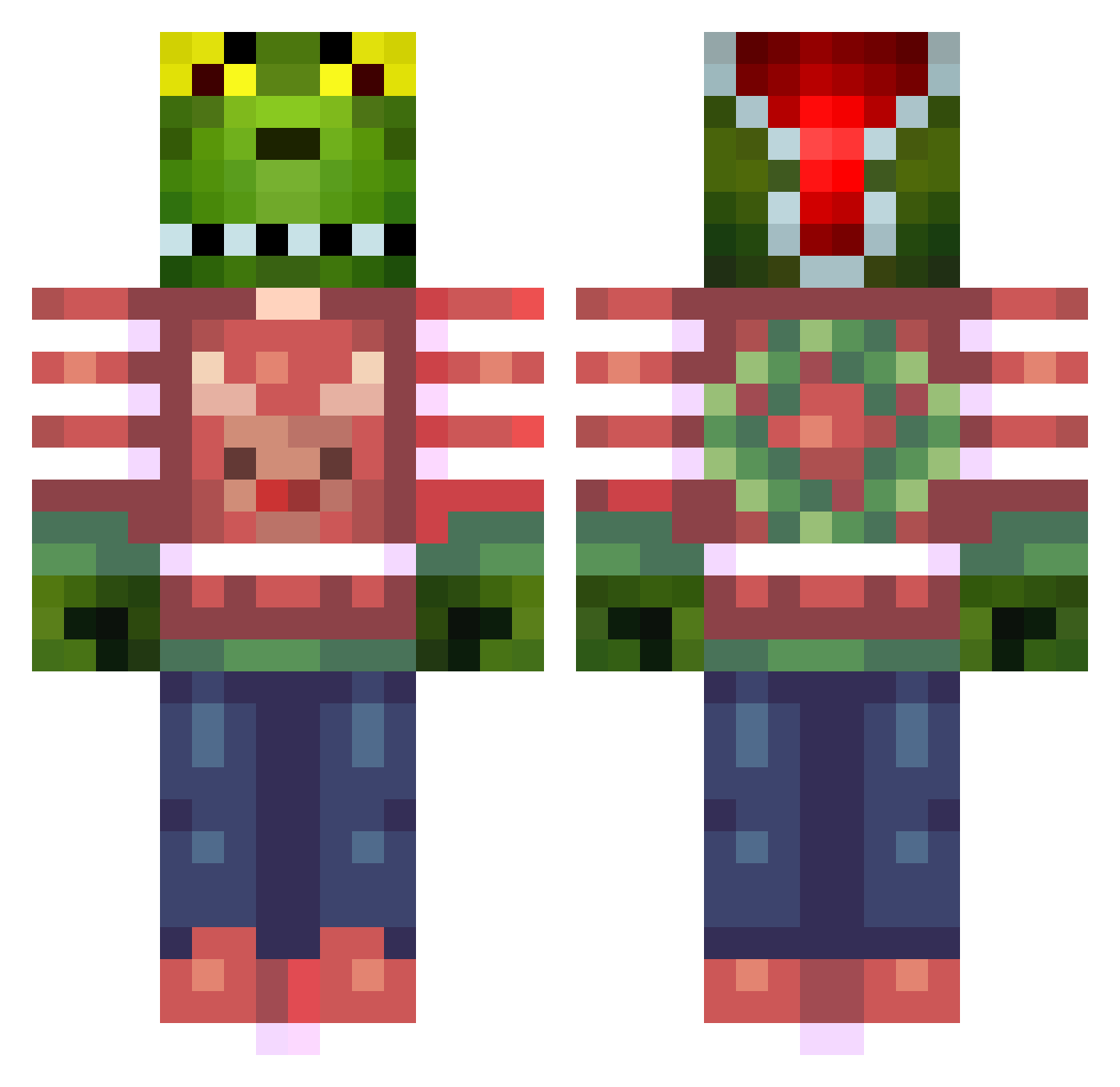 bradnard Minecraft skin, front and back view