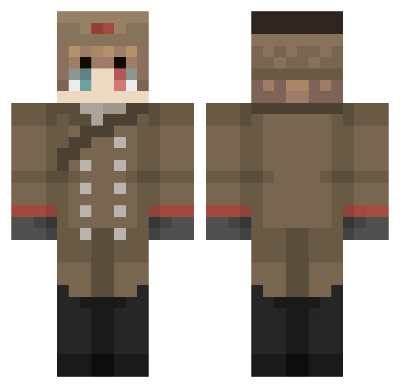 __Pulsar_ Minecraft skin, front and back view