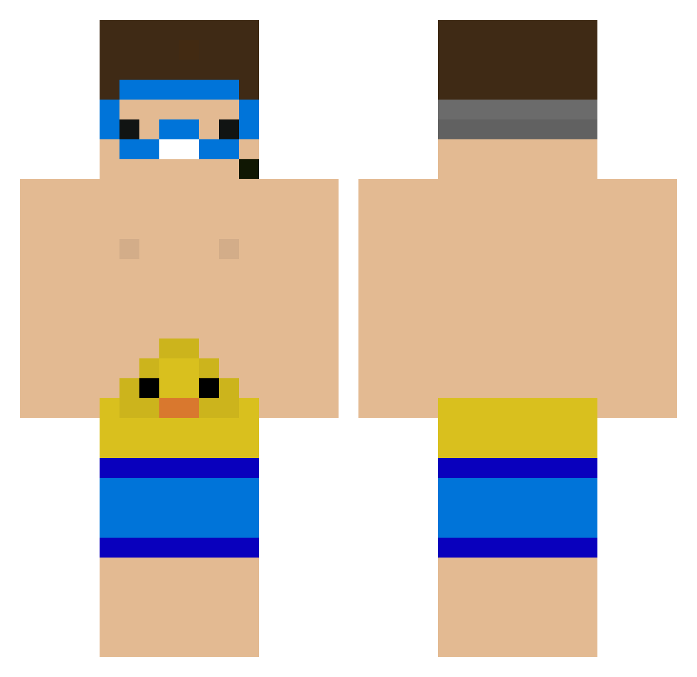 COCAGAME Minecraft skin, front and back view