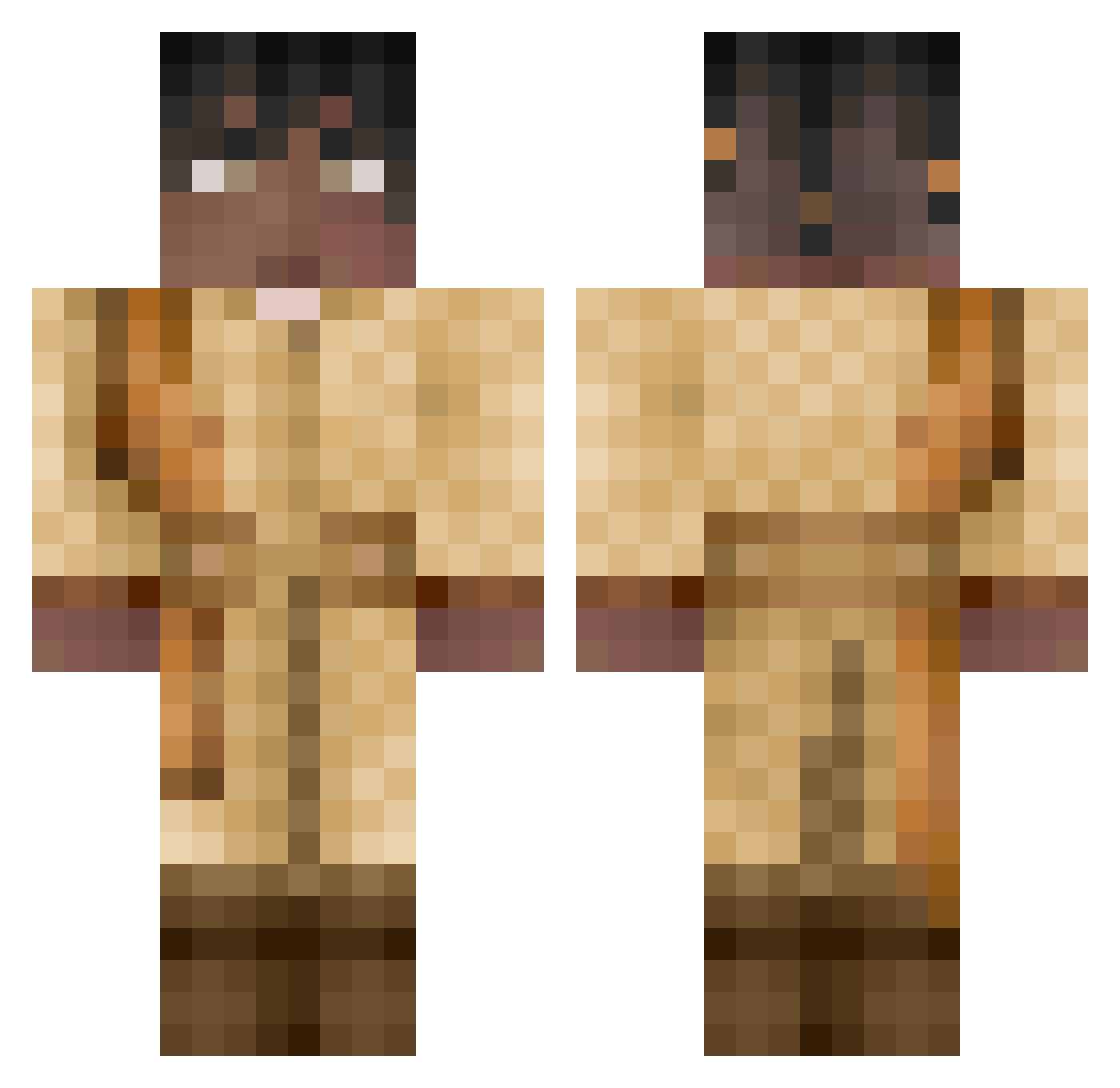 XxgosnowxX Minecraft skin, front and back view