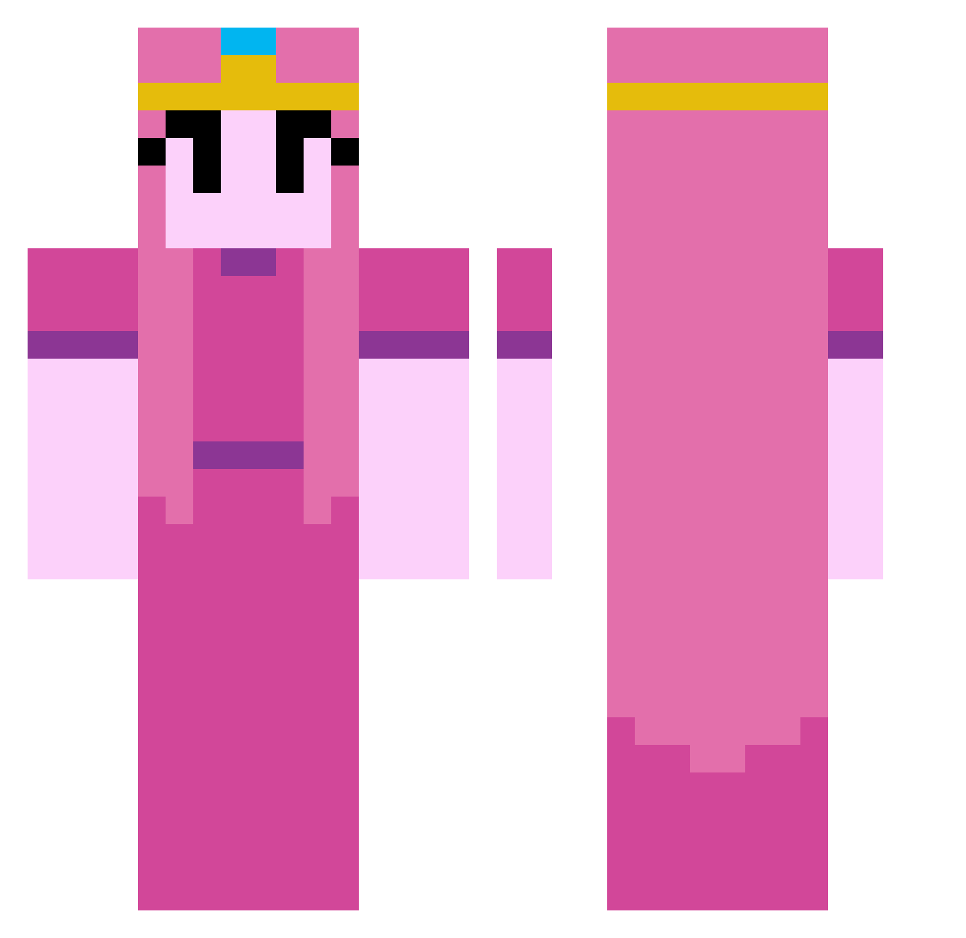 Abactor Minecraft skin, front and back view