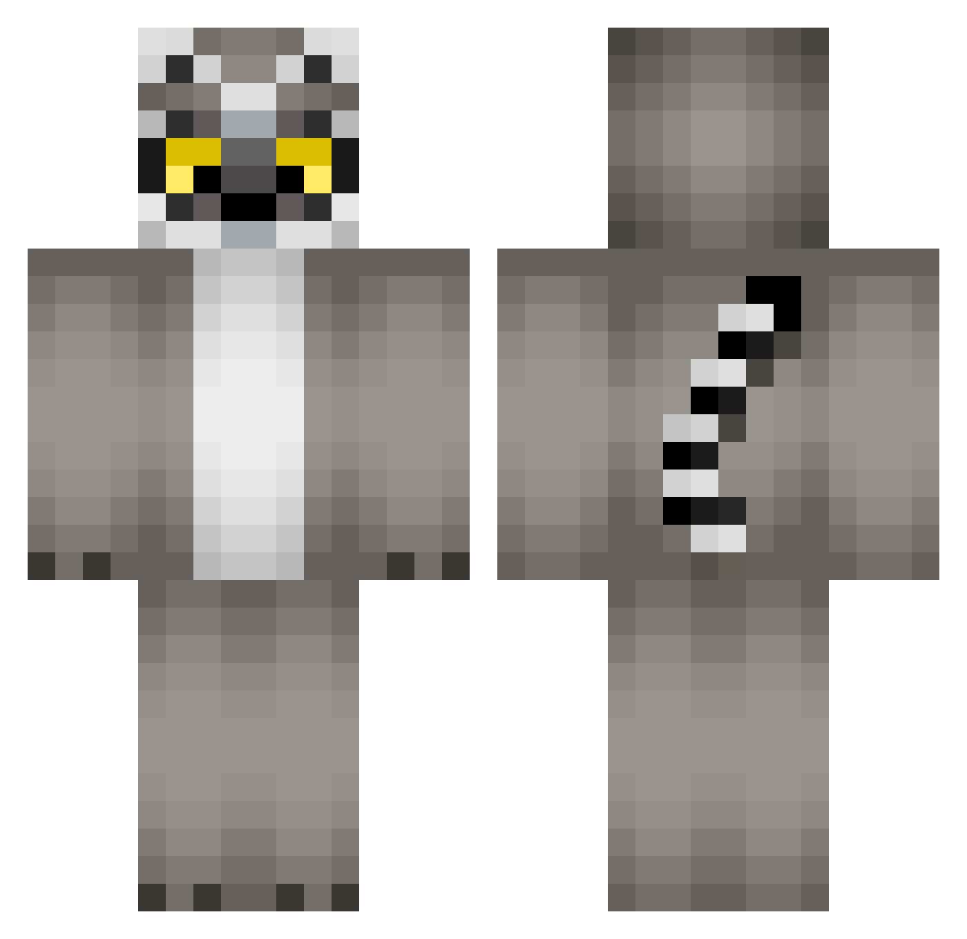 Lupis4Ever Minecraft skin, front and back view