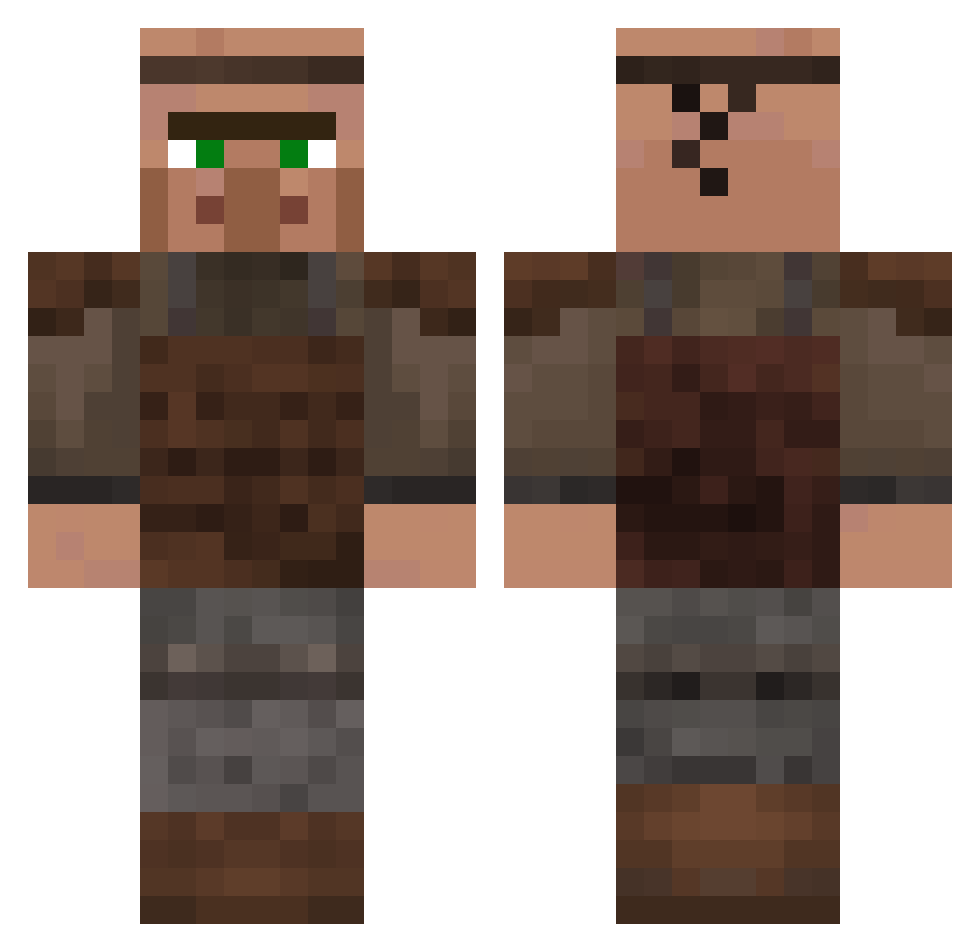 jusapa Minecraft skin, front and back view