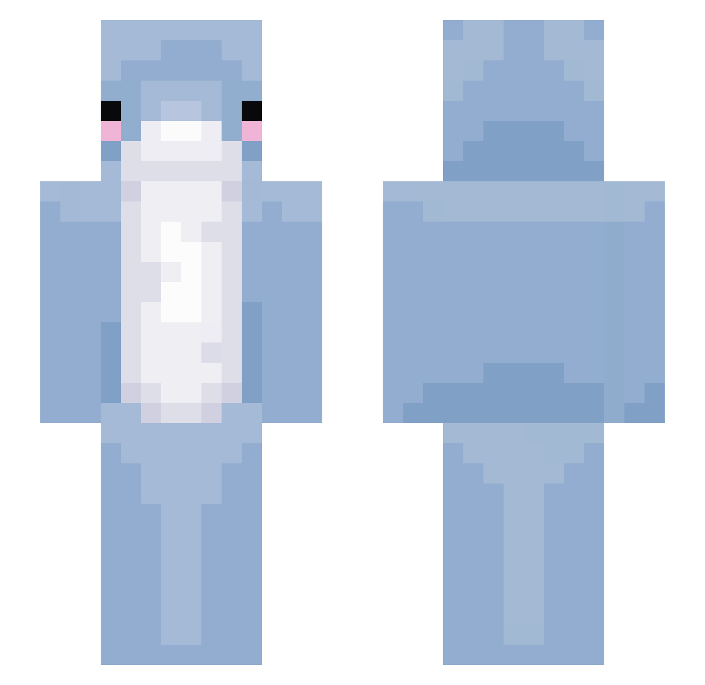 KanZRo Minecraft skin, front and back view
