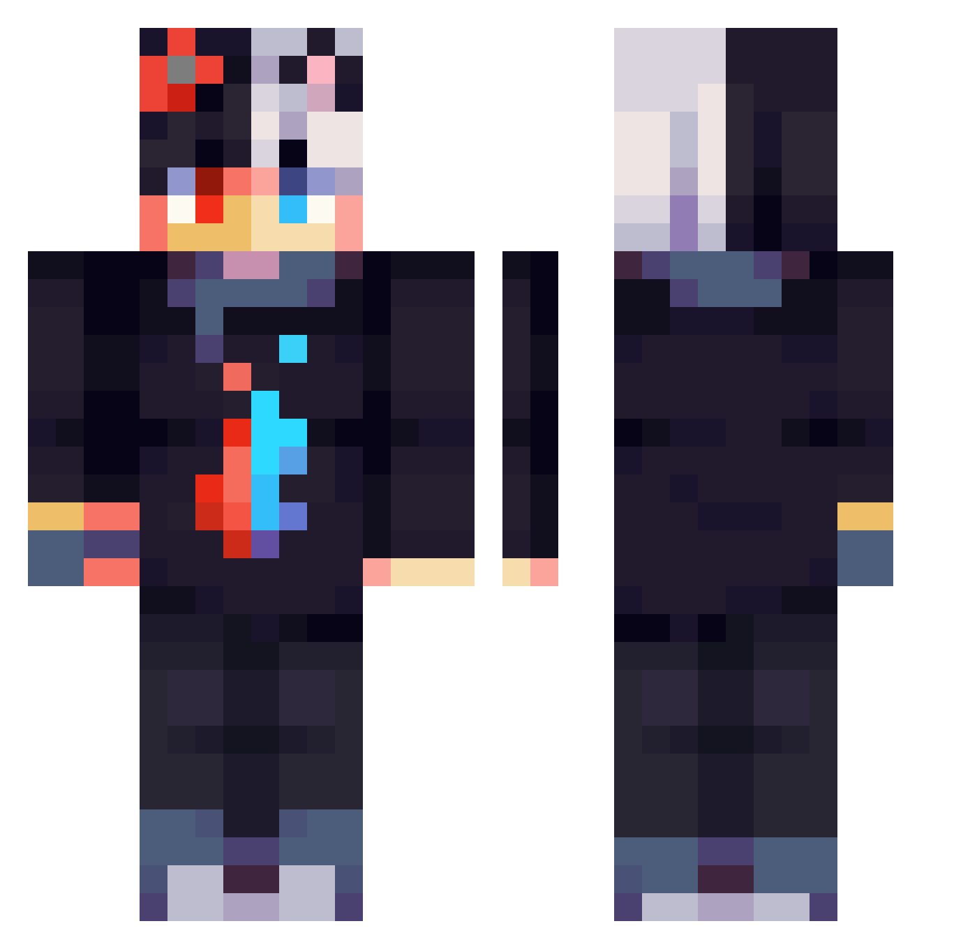 Onndra144629 Minecraft skin, front and back view