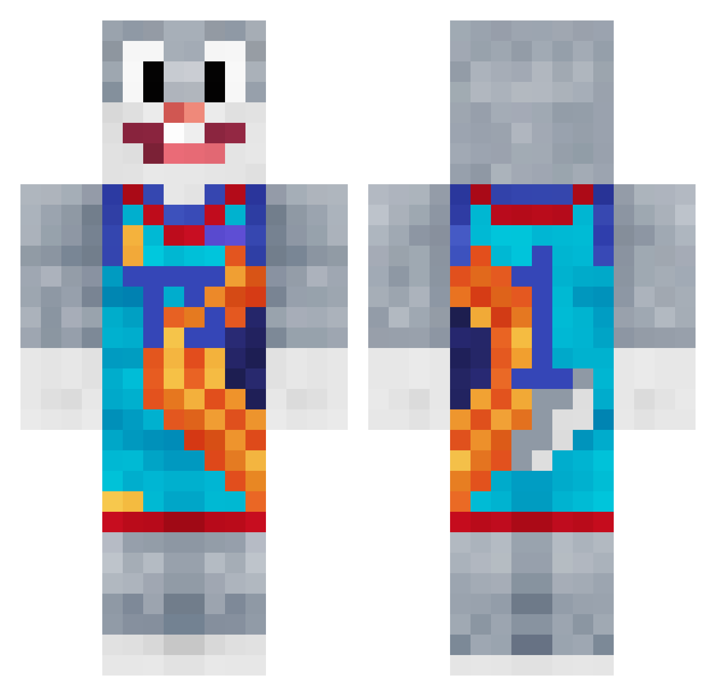 Amfetaminol Minecraft skin, front and back view