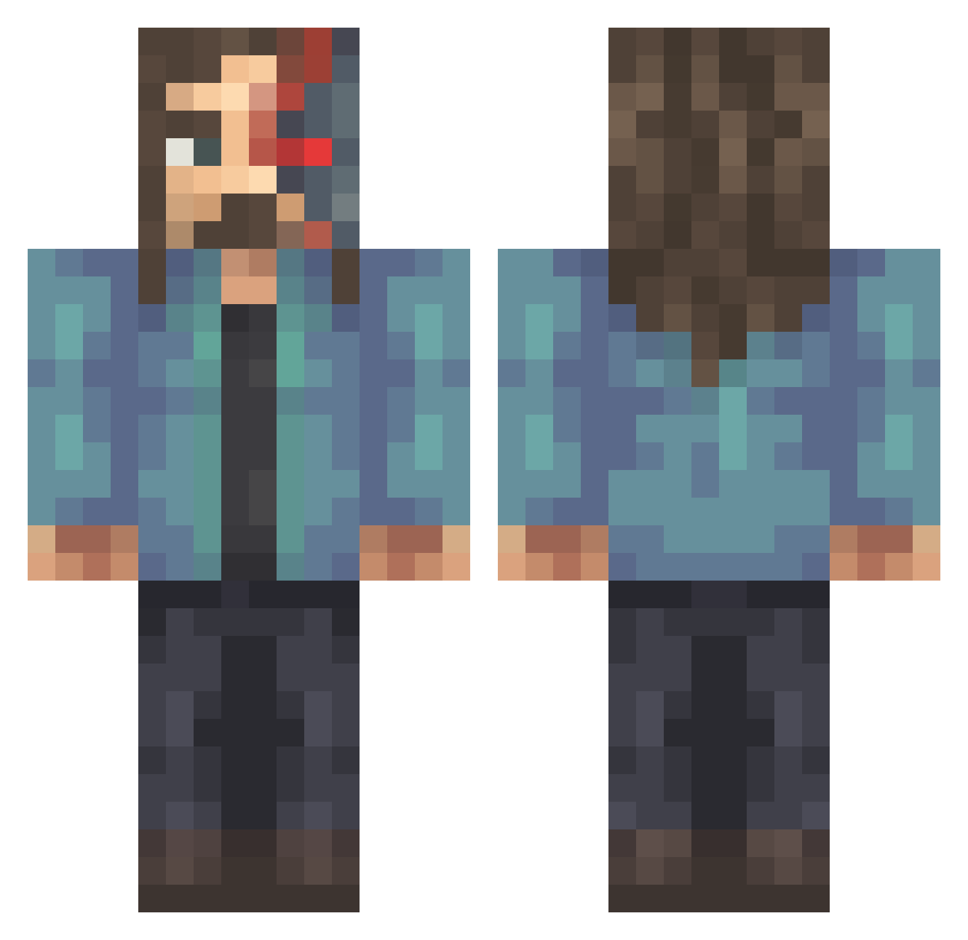 Alterbridge Minecraft skin, front and back view