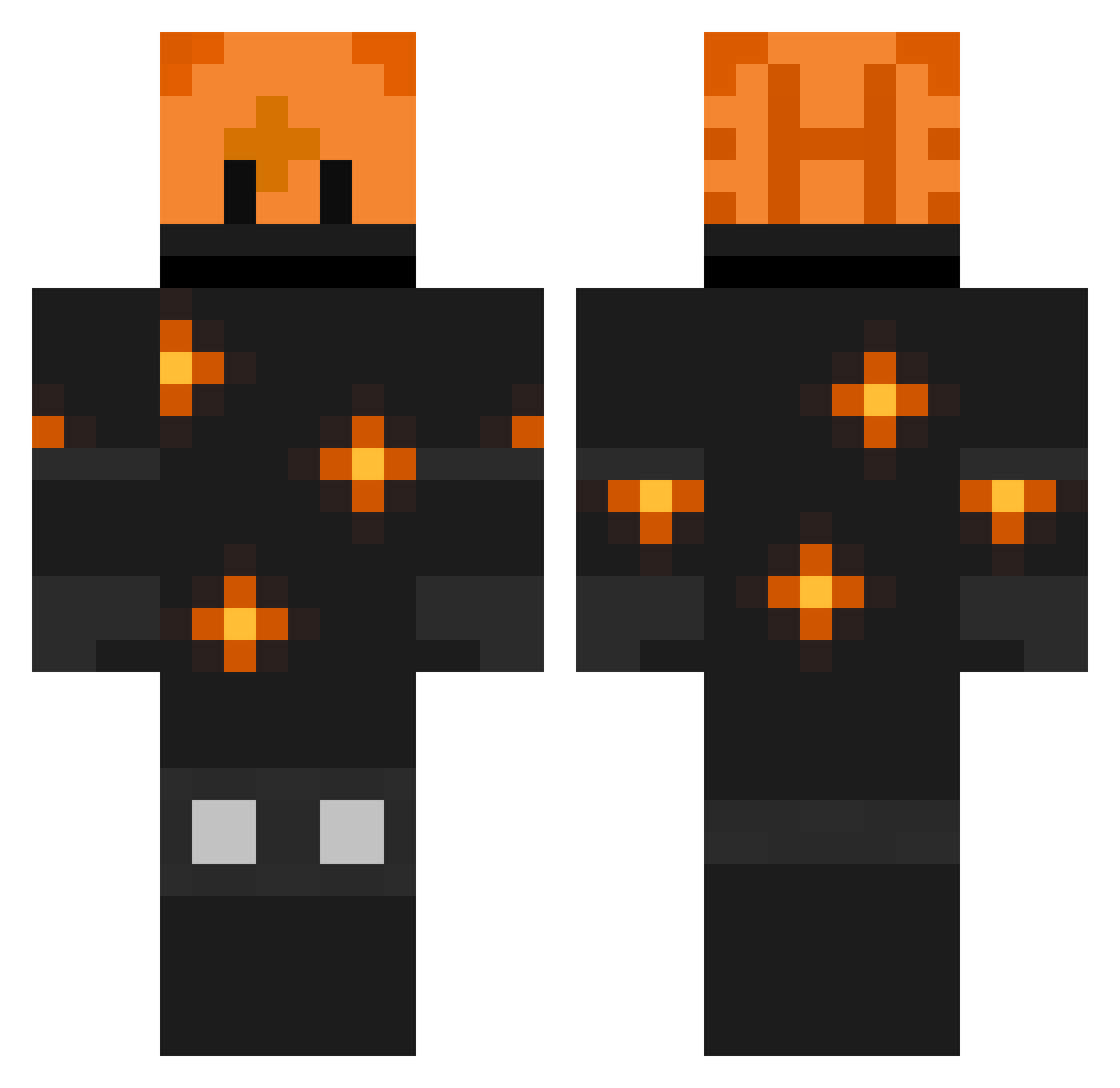 Hyxs Minecraft skin, front and back view