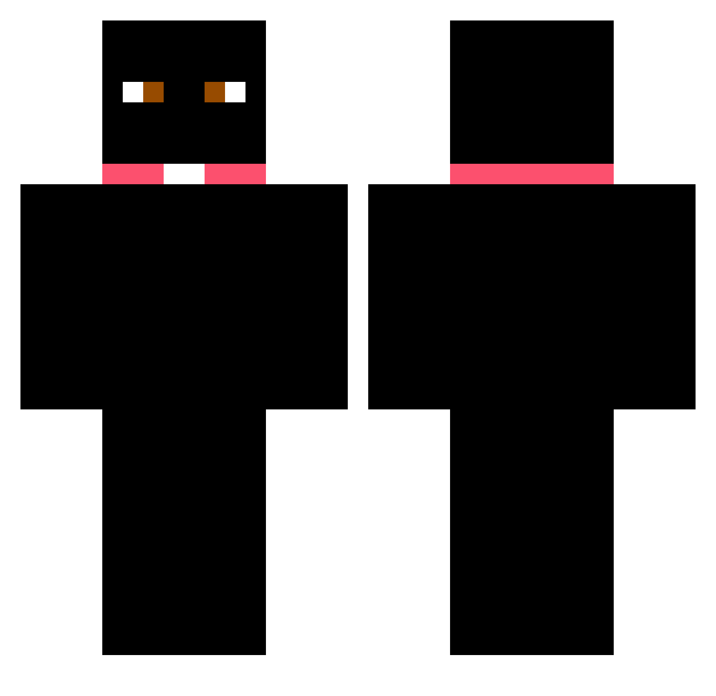 KyIes Minecraft skin, front and back view