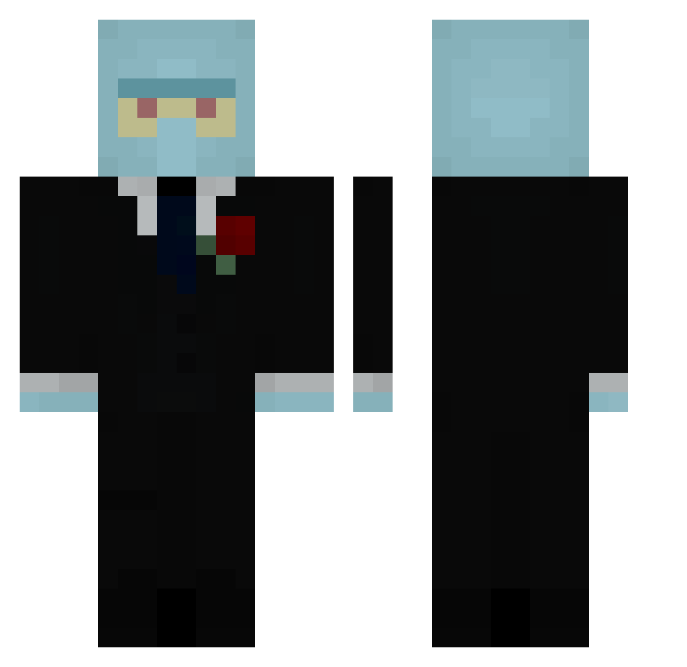 ufyu Minecraft skin, front and back view