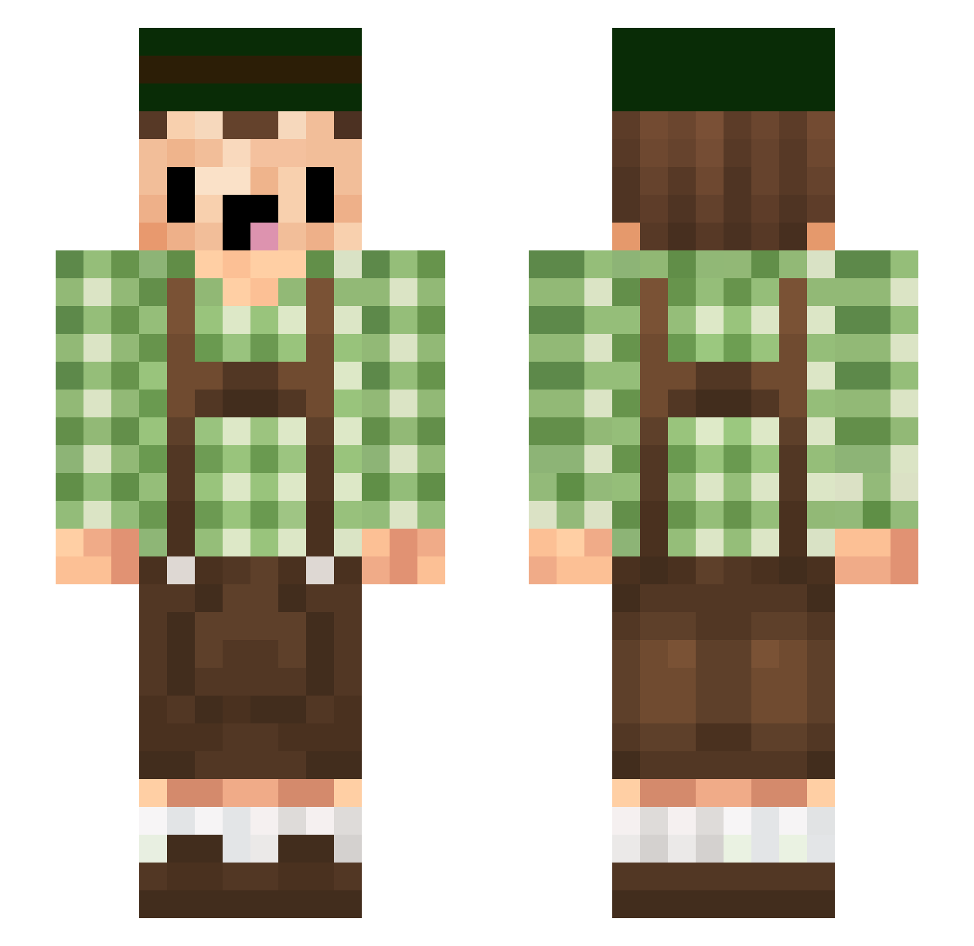 aanwezigewortel Minecraft skin, front and back view
