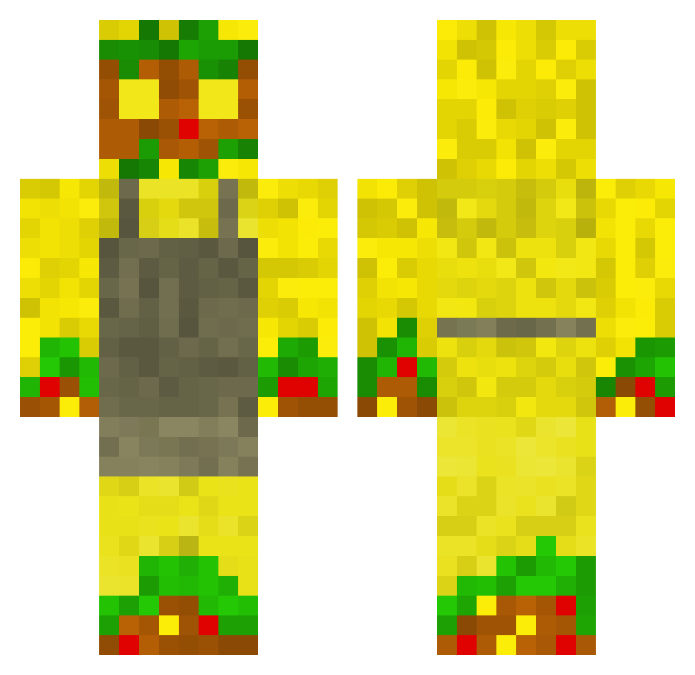 Taccobar Minecraft skin, front and back view