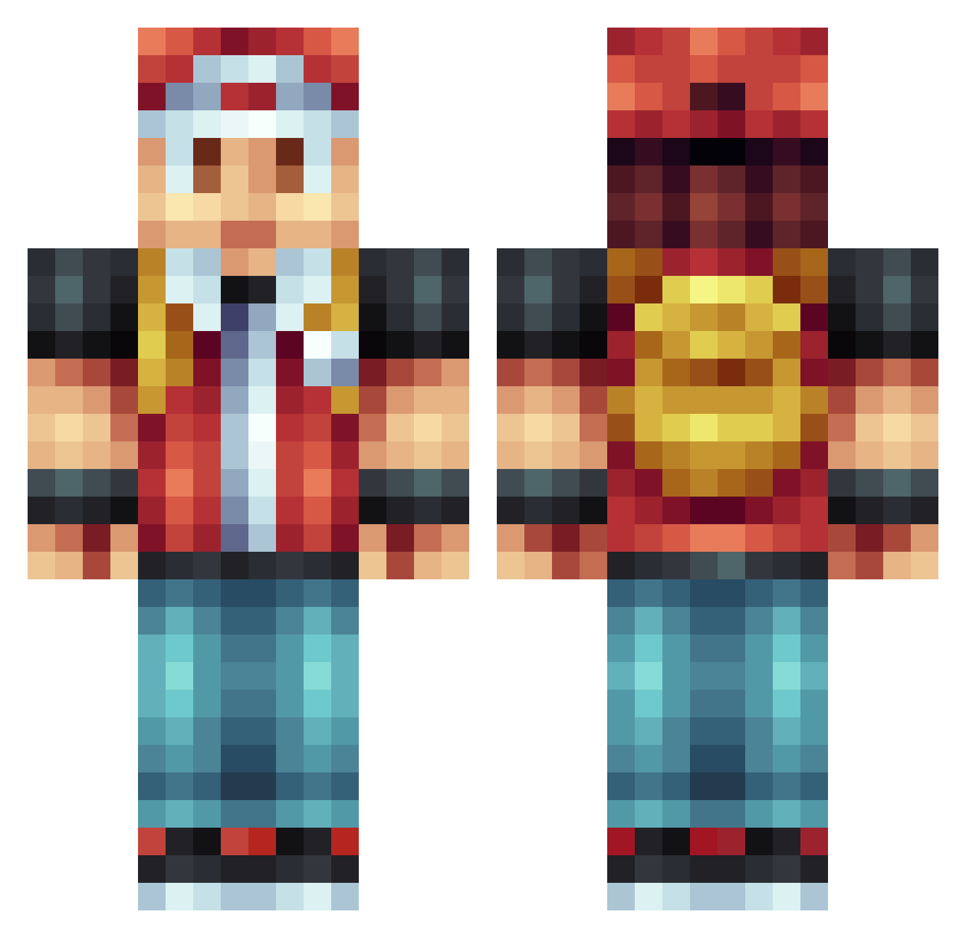rayy1k Minecraft skin, front and back view