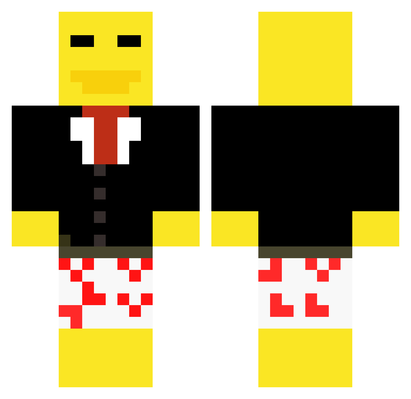 boosssssssss Minecraft skin, front and back view
