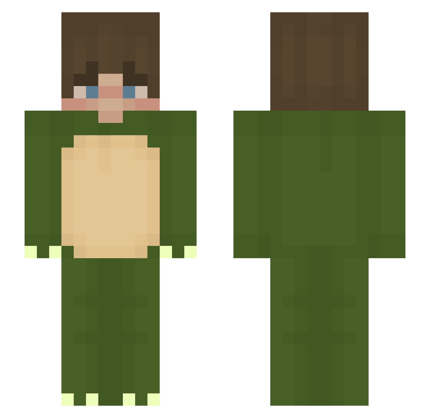 milaxn Minecraft skin, front and back view