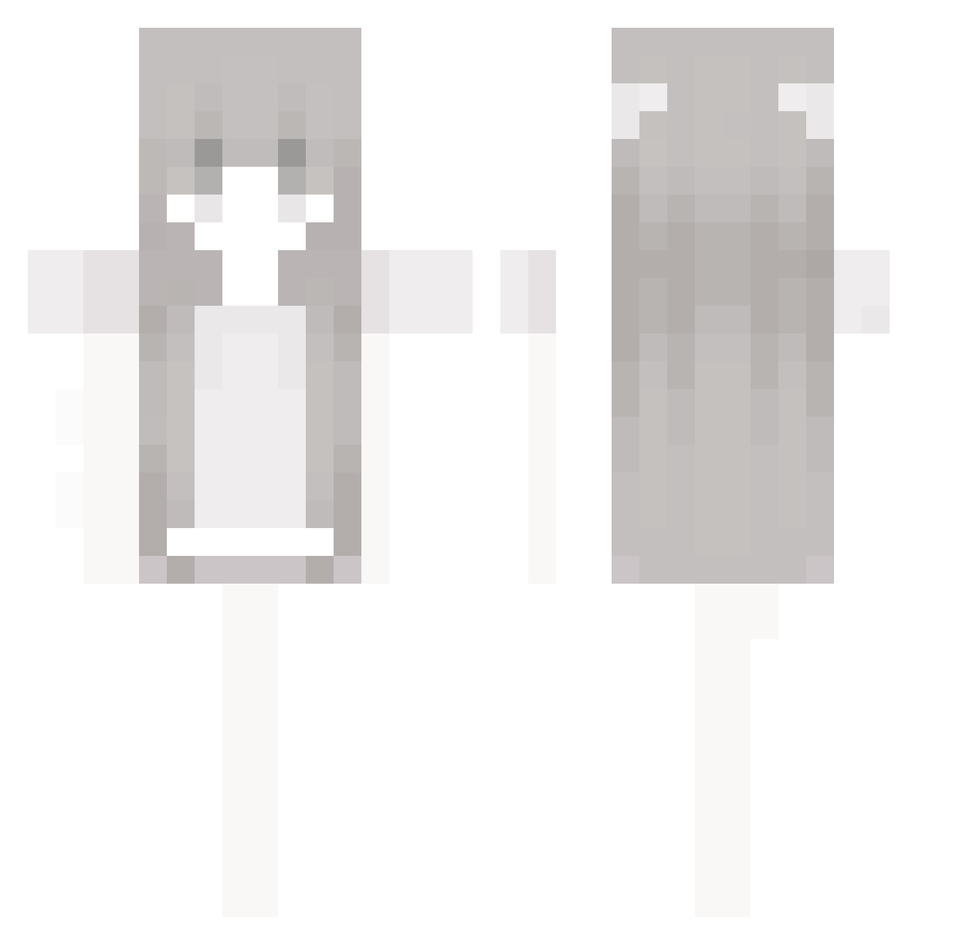 qClover Minecraft skin, front and back view